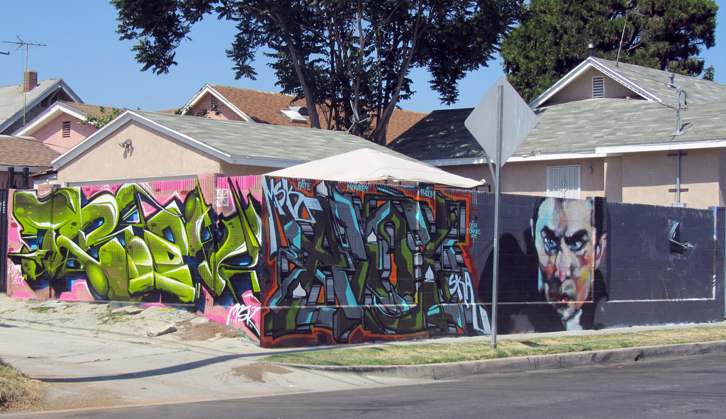 A June 2013 photo of a mural outside a home in South L.A. | Intersections 