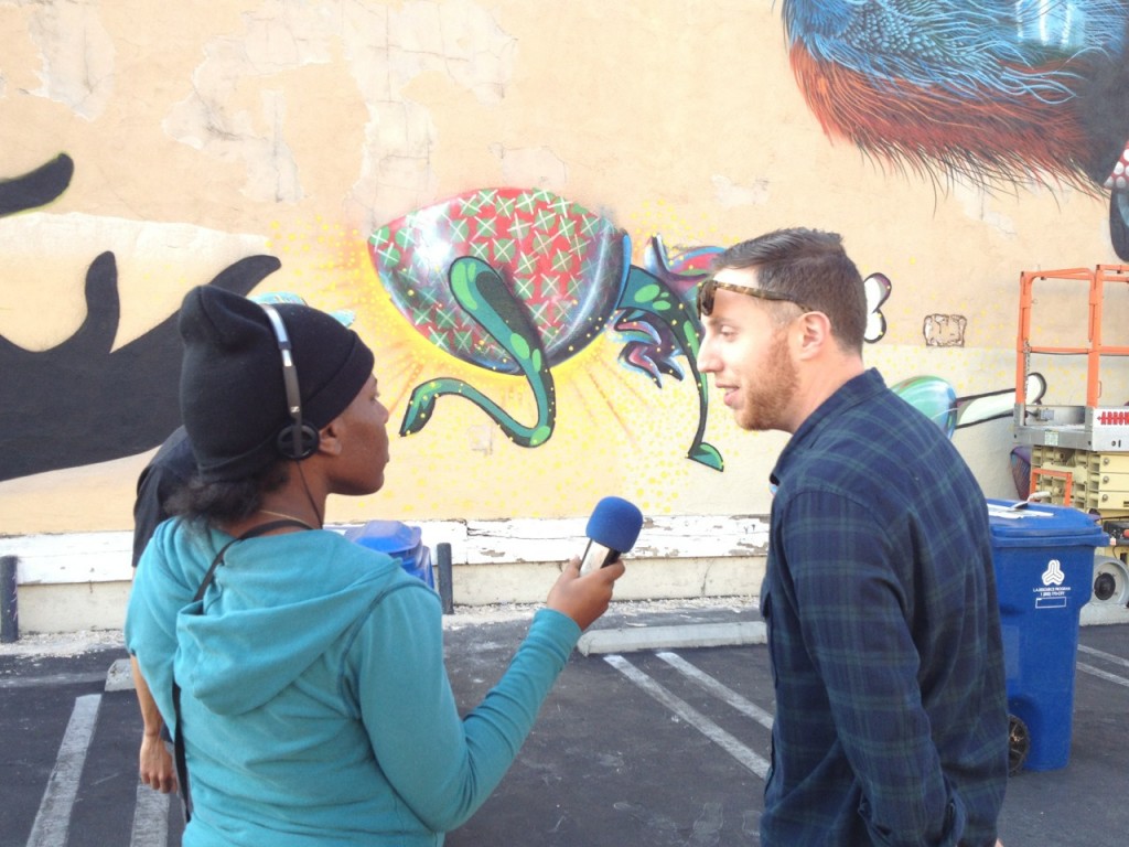 Shanice Joseph doing an interview with Reporter Corps South LA, summer 2013. | Kerstin Zilm