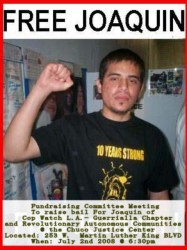 Flyer from a fundraiser to free Joaquin Ceinfuegos, the founder of Copwatch LA, from jail | Photo Courtesy of Copwatch LA