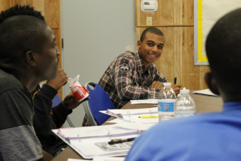 Beron Thompkins in class at the Black Male Youth Academy. | Photo courtesy of the Social Justice Learning Institute