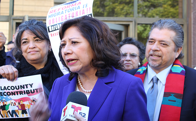 Supervisor Hilda Solis announces the creation of task force to help immigrants applying for deferred action. | D. Solomon 
