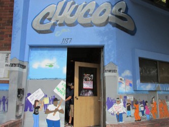 Outside Chuco's at the corner of Redondo and West Blvds. in Inglewood.