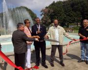 Re-dedication of the central fountain at Exposition Park's Rose Garden. Photo by Victor  Figueroa and Julian DeOcampo.