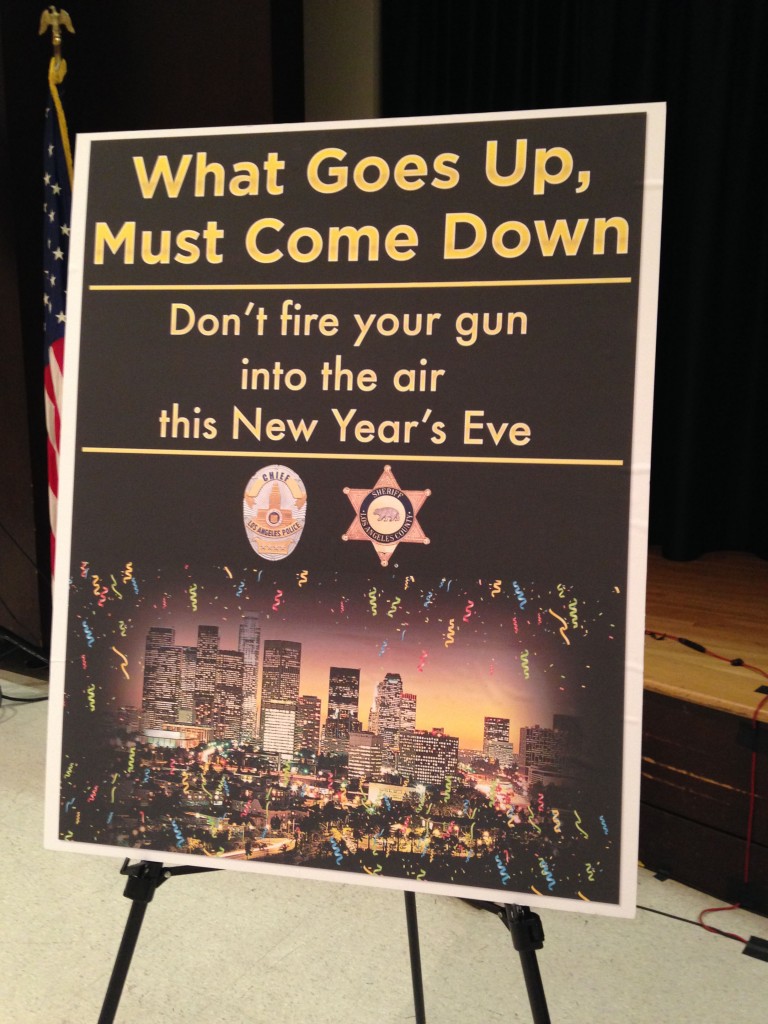 A sign at the Central Sheriff Station in Lynwood warns against illegal gunfire. | Daina Beth Solomon