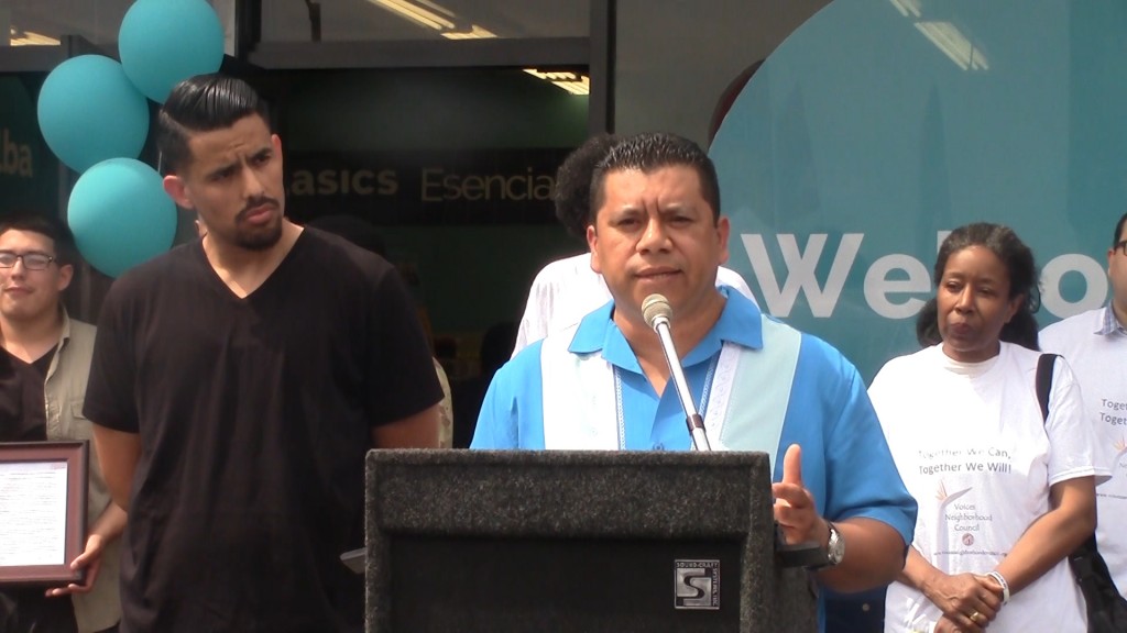 Nelson Garcia giving a speech at the opening of Alba Snacks and Services | Sinduja Rangarajan
