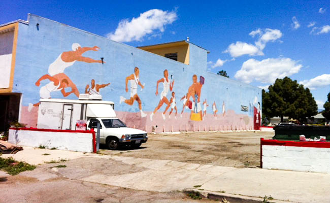 An old mural stands out from the rest of Marlton Square. | Daniel Carr- Crawford