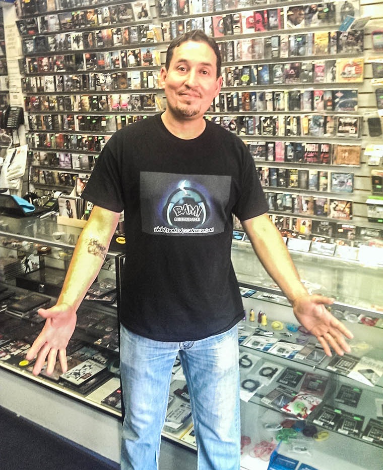Sergio Urida at his store, Bombassmuzik, in South LA | Andy Vasoyan