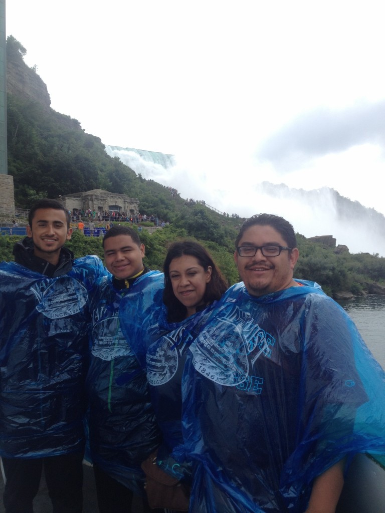 Jesus, Luis and Oscar at Niagra Falls, before settling into the dorms.