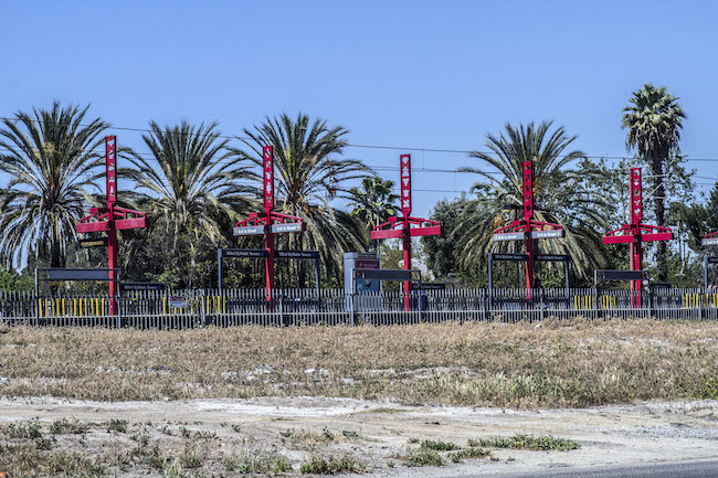 The empty lot by the 103rd Street/Watts Towers Metro stop where Barbara Stanton plans to open the new Wattstar Theatre. Stanton believes in the need for a theatre as more than a million people live within a five-mile radius of the project. | Photo by Gary McCarthy for LA Wave
