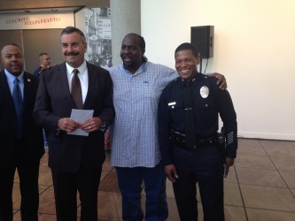 LAPD Chief Charlie Beck spoke with the South LA residents at his forum in Exposition Park. | Photo by Etienne Smith