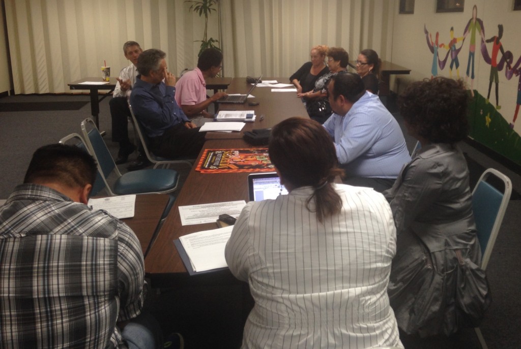 The South Central Neighborhood Council and community members discussed possible courses of action on the Reef Project Environmental Impact Report on Tuesday, October 20, 2015.